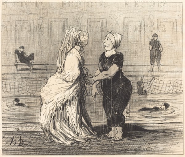 Chère baronne, je vous félicite..., 1847. Creator: Honore Daumier.