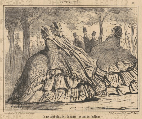 Ce ne sont plus des femmes, ce sont des ballons, 1855.  Creator: Honore Daumier.