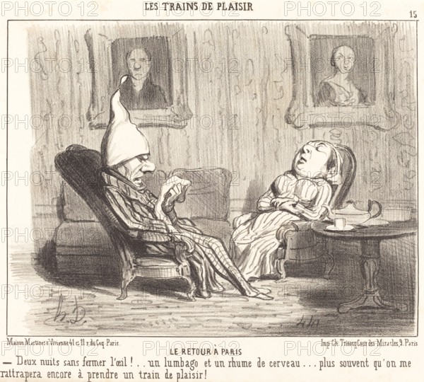Le retour à Paris, 1852. Creator: Honore Daumier.