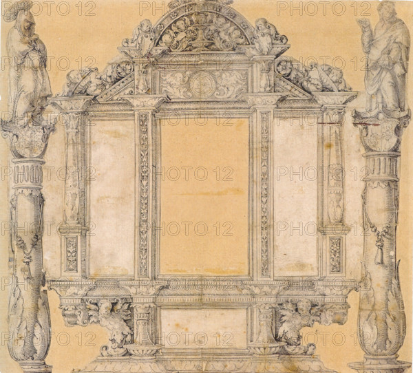 Draft for the framework of the former high altar retable of St. Martin in Messkirch, 1536. Creators: Master of Messkirch, Albrecht Durer.