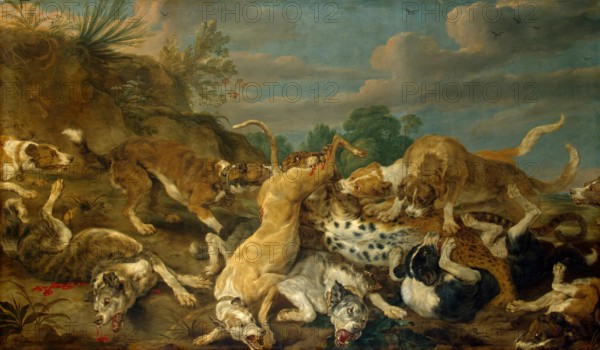 The Leopard Hunt, 1630. Creators: Paul de Vos, Jan Wildens.