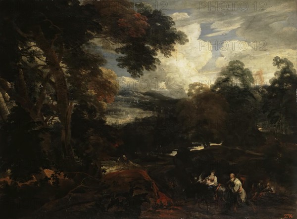 Landscape with Flight into Egypt, 1675. Creator: Lucas Achtschellinck.