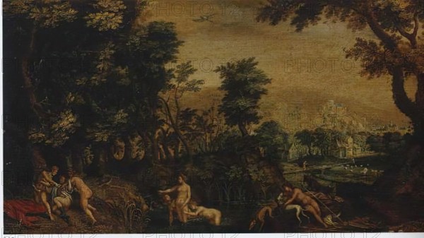 Landscape with Diana and Callisto, 1655. Creator: Anton Mirou.