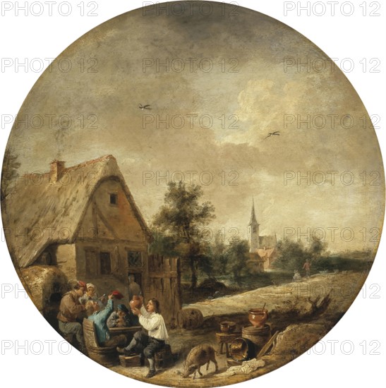 Landscape with a Rural Tavern, 1644. Creator: David Teniers II.