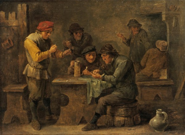 Peasants Playing Dice, 1640. Creator: David Teniers II.