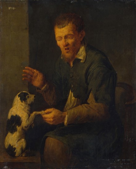 Peasant with a Dog, 1640. Creator: David Ryckaert III.