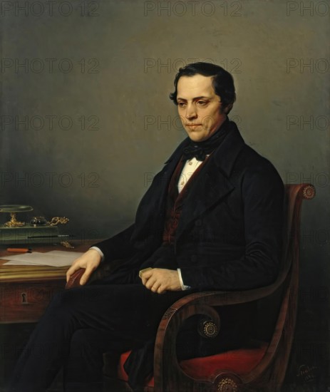 Portrait of D.E. Benardaki, 1844. Creator: Charles Auguste Guillaume Steuben.