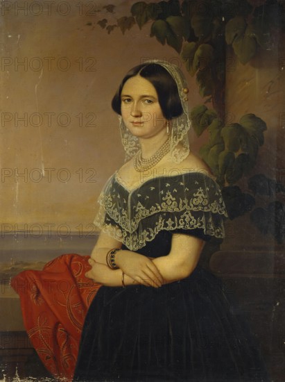 Portrait of ES Zhadimerovskaya, 1846. Creator: Johann Jakob Dorner.