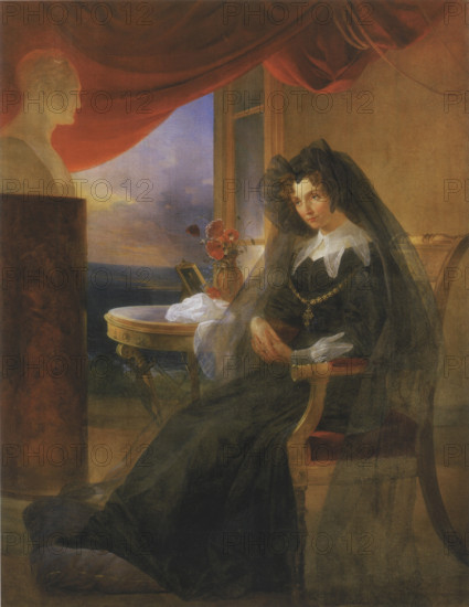 Portrait of Empress Dowager Yelizaveta Alekseevna, 1831. Creator: Pyotr Basin.