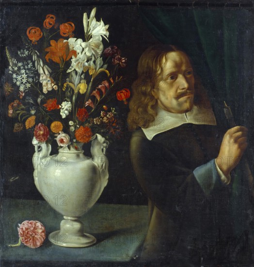 Man with a Vase, 1625. Creator: Sebastian Stoskopff.