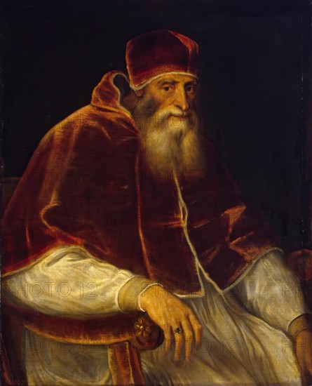Portrait of Pope Paul III, 1545. Creator: Titian.