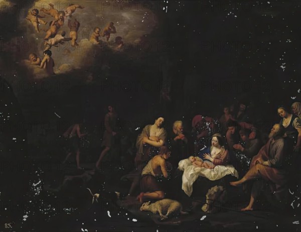 Adoration of the Shepherds, 1650. Creator: Cornelis van Poelenburgh.