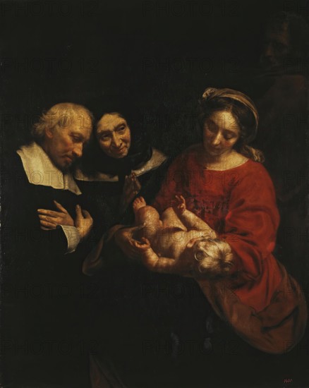 Holy Family with Donors, 1665. Creator: Jacob van Oost the Elder.