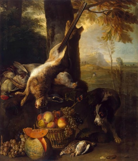 Still Life with a Dead Hare and Fruit, 1711. Creator: Alexandre François Desportes.
