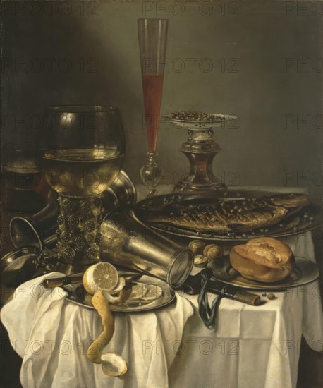 Breakfast with Fish, 1653. Creator: Pieter Claesz.
