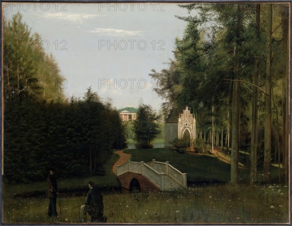The View of the Farmstead of Ostrovki in the Province of Tver, 1845. Creator: Grigory Soroka.