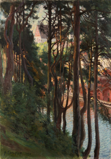View of Porvoo from Nasinmaki, 1898. Creator: Albert Edelfelt.