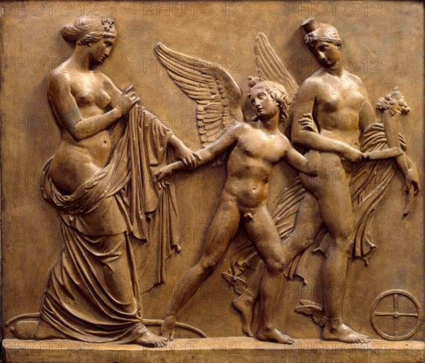 Love between Beauty and Fortune, before 1866. Creator: John Gibson.