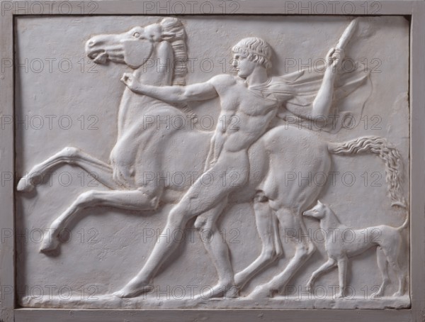 Cast of relief of youth, horse, and dog from Hadrian's Villa, c120-140 AD, (19th century?). Creator: Unknown.