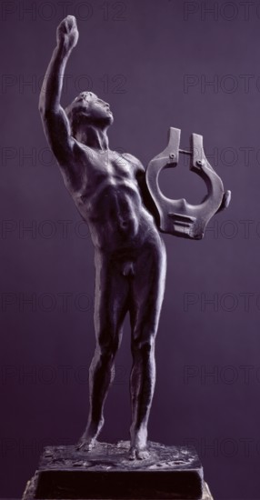 Sketch model for figure holding a lyre in 'The Daphnephoria', c1896. Creator: Frederic Leighton.