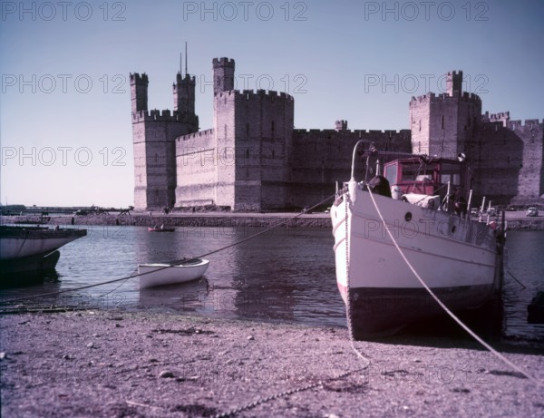 Caernarvon Castle, Caernarvon, Wales, c1955.  Creator: Arthur Charles Kirby Ware.
