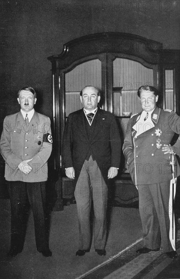 Gömbös with Hitler during an official visit at the Reich Chancellery, 1934