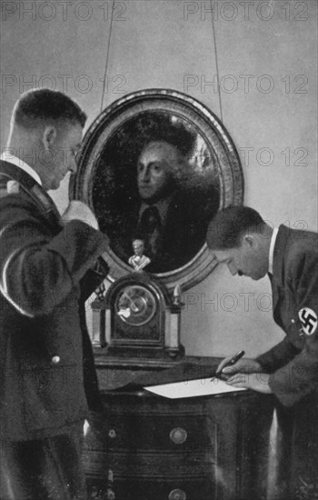 Hitler and Lutze, his chief of staff of the S.A., 1935