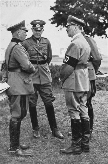 Hitler and his generals during military manoeuvres, 1935