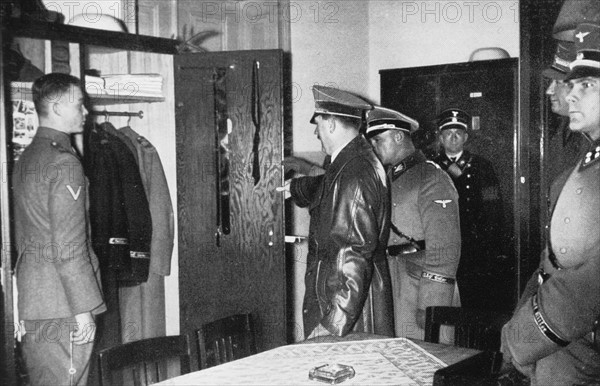 Hitler passing to the inspection the SS Leibstandarte
