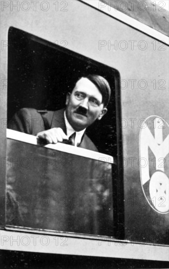 Hitler during a trip across Germany in 1934