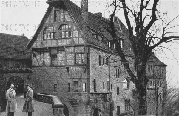 Hitler in front of the Wartburg fortress, 1934