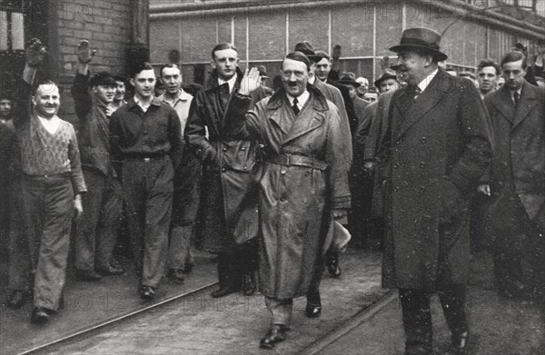 Hitler visiting a factory in Rhineland-Westphalia, 1936