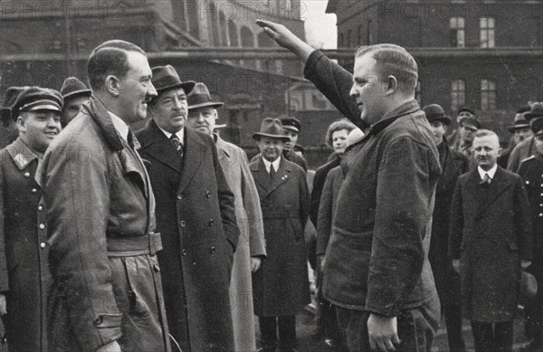 Hitler visiting a factory in Rhineland-Westphalia, 1936