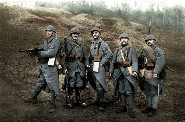 Soldats d'infanterie en 1918
