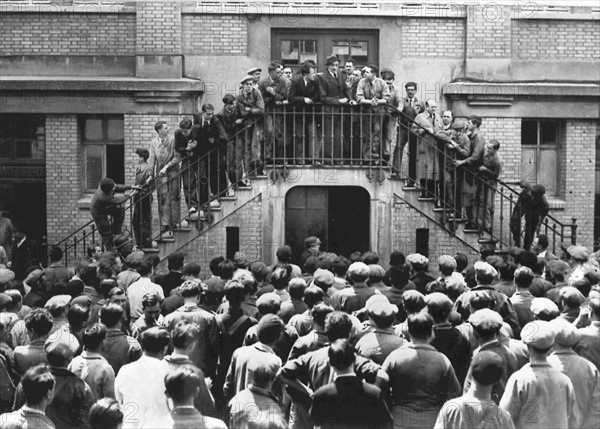 French strikers of Renault factory in Boulogne-Billancourt in 1936