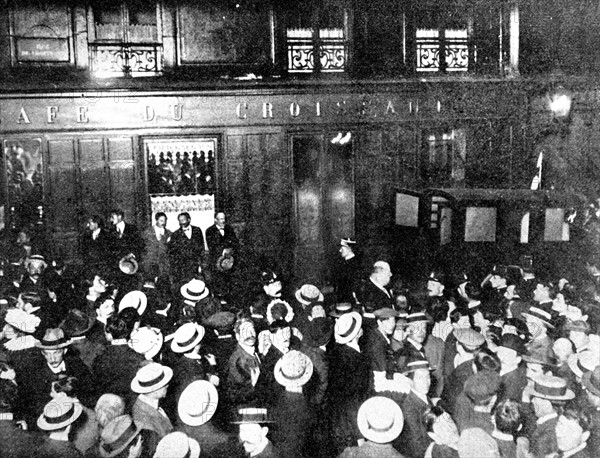 La café Croissant où Jean Jaurès ( 1859-1914 ) a été assassiné.