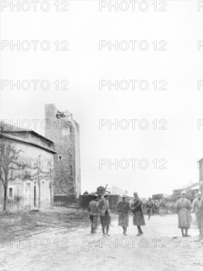 The Vaux-devant-Damloup steeple being bombed