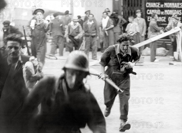 Fightings near the Franco-Spanish frontier, 1936