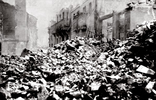 Guernica in ruins, 1937