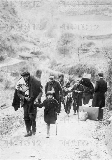 Réfugiés espagnols à la frontière française, en 1939