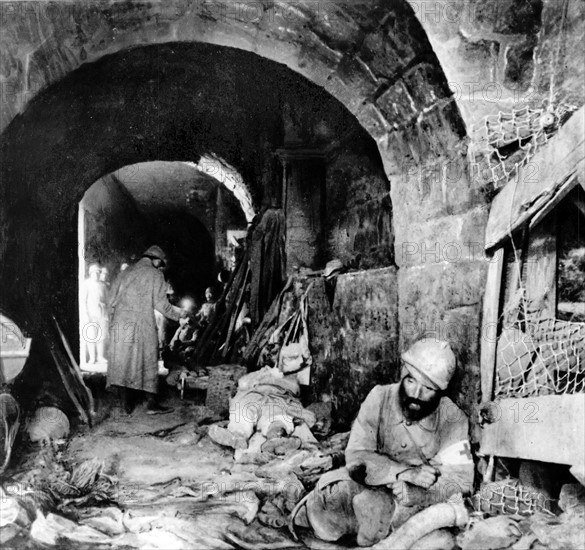 Wounded soldiers in the Fort Vaux, 1916