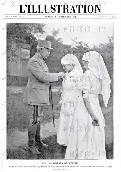 Frontpage of L'Illustration: the nurses of Verdun