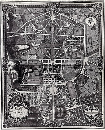 General map of the city and the Palace of Versailles