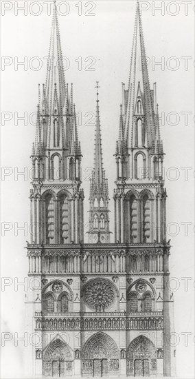 Plans de Viollet-le-Duc pour la cathédrale Notre-Dame de Paris