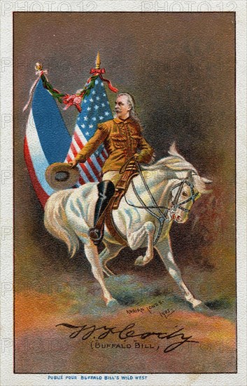 Buffalo Bill. Carte postale souvenir du passage du Buffalo Bill's Wild West Show en France