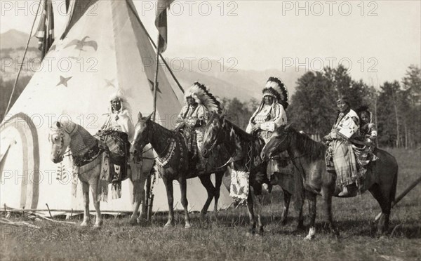 Stoney Indians on horseback