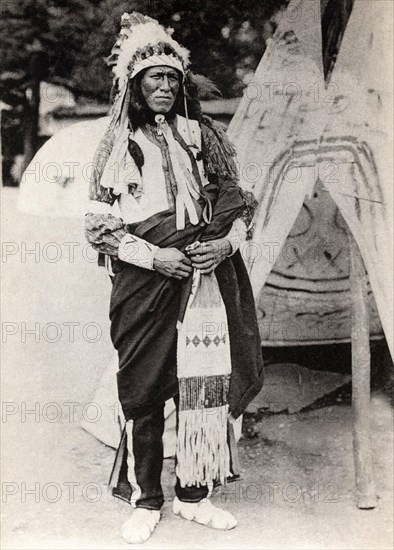 Indian Iron Bull at the Red Indian village in the Zoological Garden of Paris.