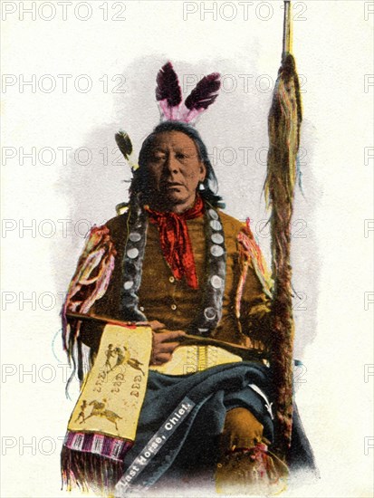 Postcard representing Indian chief " Last Horse"