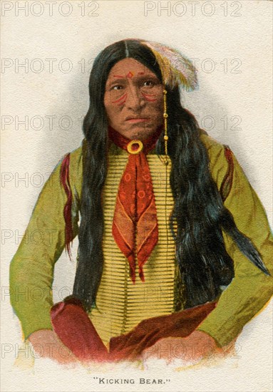 Postcard representing Indian chief "Kicking bear"