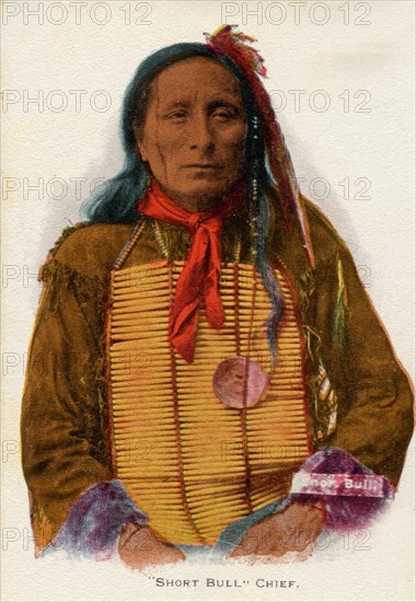 Postcard representing Indian chief "Short Bull"